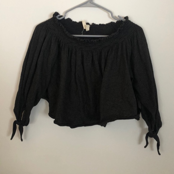 Free people off the shoulder striped shirt - Picture 2 of 5